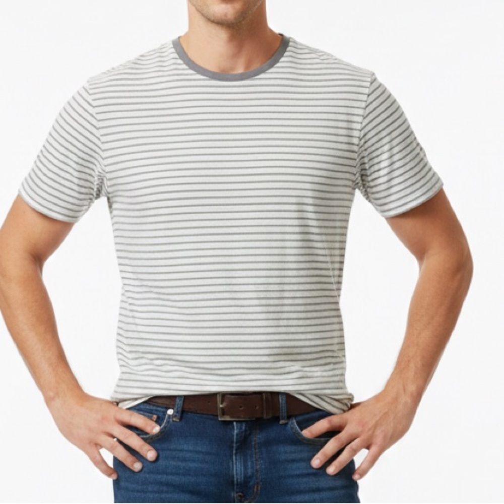 Lululemon Men’s 5 Year Basic Tee Quiet Stripe Heathered Medium Grey